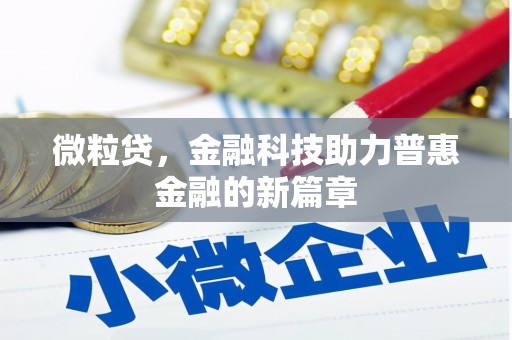 双台子微粒贷，金融科技助力普惠金融的新篇章