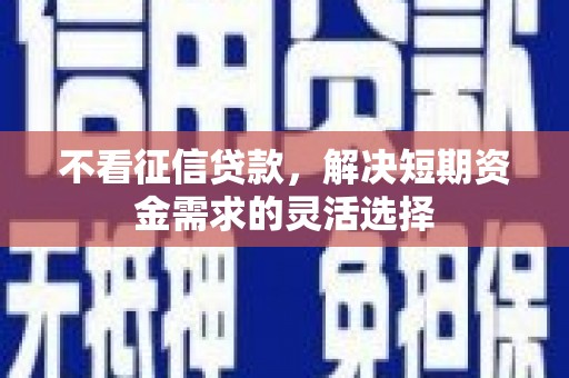 双台子不看征信贷款，解决短期资金需求的灵活选择