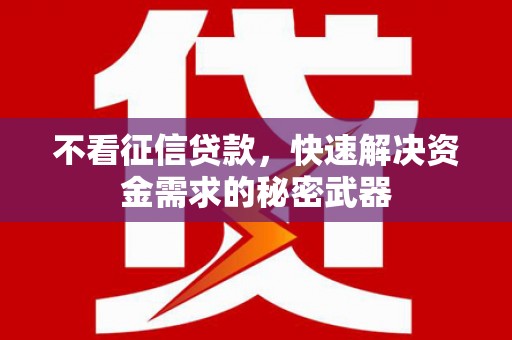 双台子不看征信贷款，快速解决资金需求的秘密武器