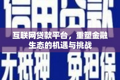 双台子互联网贷款平台，重塑金融生态的机遇与挑战