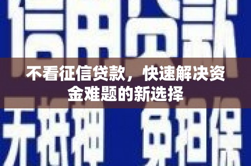 双台子不看征信贷款，快速解决资金难题的新选择